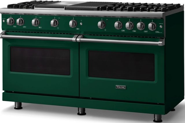 Viking® 5 Series 60" Ivy Pro Style Gas (NG) Range with Polished Chrome Trim-2