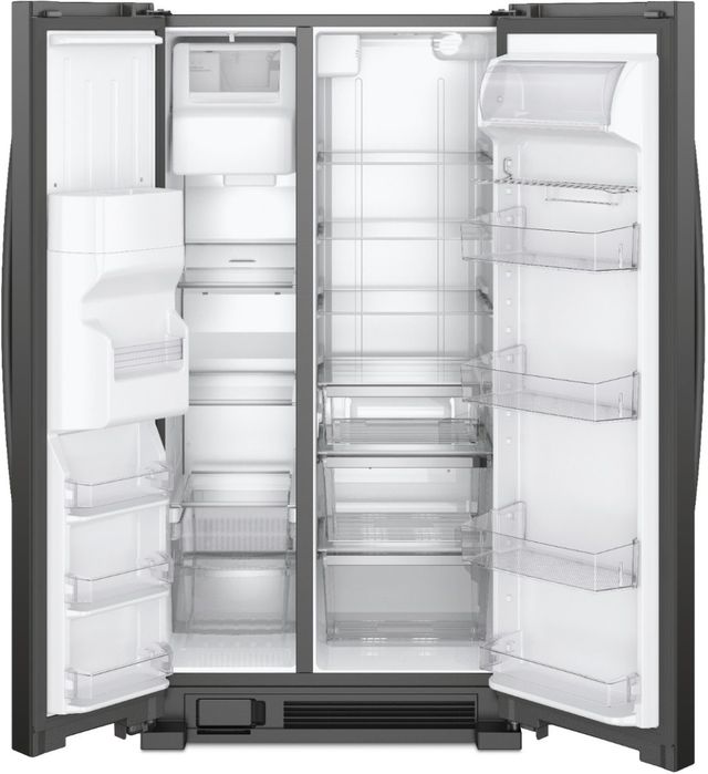 Whirlpool® 36" 24.6 Cu. Ft. Black Side-by-Side Refrigerator-1