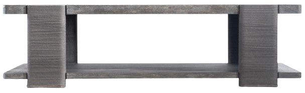 Bernhardt Andros Bernhardt Exteriors Smoked Truffle Rope/Wooden Outdoor Cocktail Table with Oxford Brown Base-2