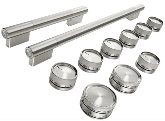 KitchenAid® 48" Monochromatic Stainless Steel Commercial-Style Dual Fuel Range Dishwasher Handle Kit-0