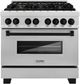 ZLINE Autograph Edition Legacy 36" Satin Stainless Steel Pro Style Dual Fuel Range with Matte Black Accents-0
