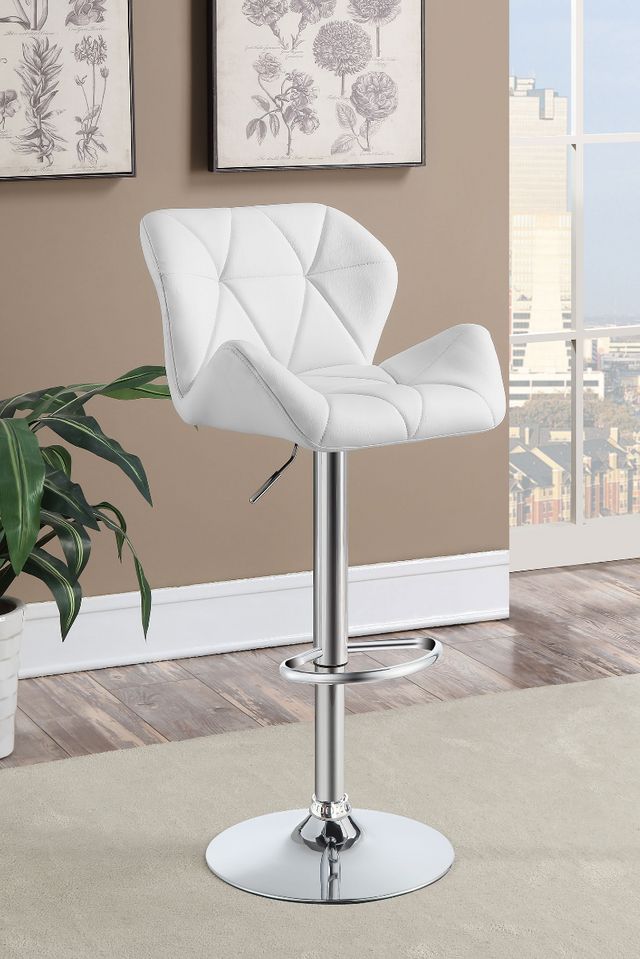 Coaster® Berrington 2-Piece Chrome/White Adjustable Stools-10
