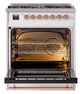 Ilve® Nostalgie II Noblesse 30'' Custom RAL Color Pro Style Dual Fuel Range with Copper Trim-1