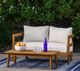 Linon Surfside 2-Piece Beige/Brown Acacia/Fabric Outdoor Conversation Set-1