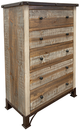 International Furniture Direct Antique 4-Piece Brown Eastern King Bedroom Set-3