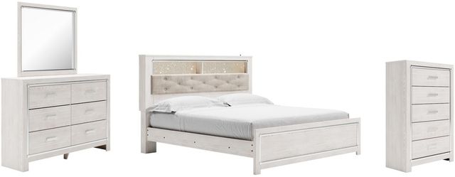 Signature Design by Ashley® Altyra 4-Piece White King Panel Bookcase Bed Set-0