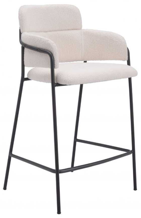 Zuo® Modern Marcel 2-Piece Black/Cream Counter Stool Set-0