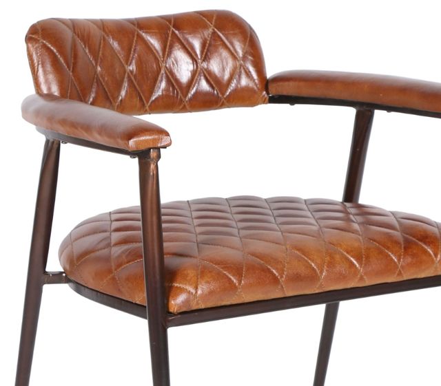 Home Trends & Design Wellington Antique Saddle Dining Arm Chair-2