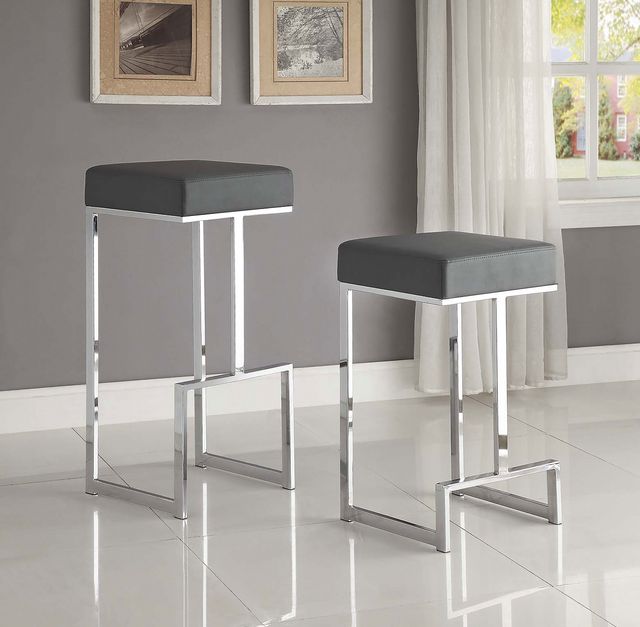 Coaster® Gervase Grey/Chrome Square Bar Stool-3