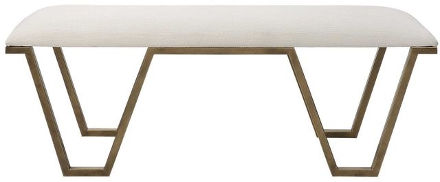 Uttermost® Farrah Antique Gold Leaf/White Bench-3