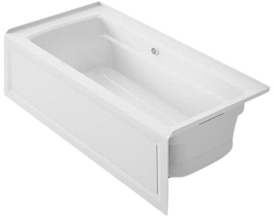 KOHLER® Archer® White 66" x 32" Alcove Heated BubbleMassage™ Air Bath with Bask® Heated Surface - Right Drain-0