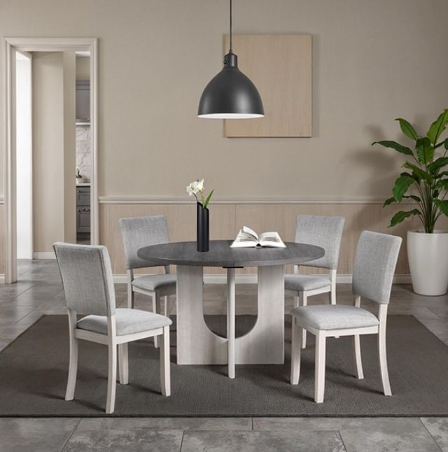 Furniture of America® Oberto 4-Piece Gray Upholstered Side Chair-0