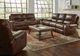 Corinthian Furniture Wheeler Tobacco Manual Recliner Sofa with Dropdown Table-1