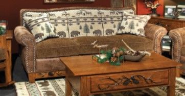 Marshfield Furniture Woodland Brown/Dark Brown Sofa-0