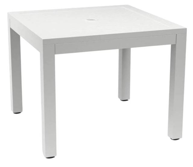 Sunset West Naples Satin White Metal Square Outdoor Dining Table-0