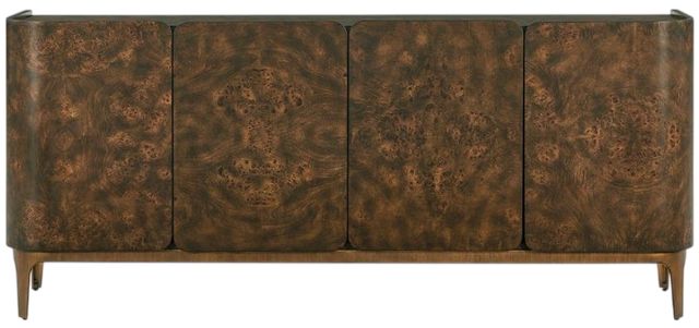 Uttermost® Melbourne Brass 4-Door Mappa Burl Cabinet-3