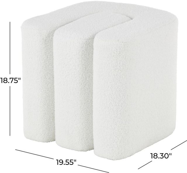 Deco Marche White 18" Ottoman-2