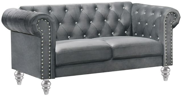 New Classic® Home Furnishings Emma Gray Crystal Loveseat-0