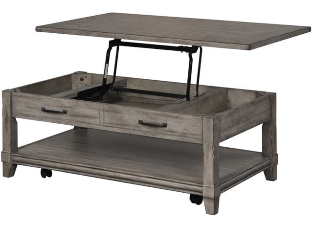 Bernards Hartford Gray Cocktail Table with Lift Top-1