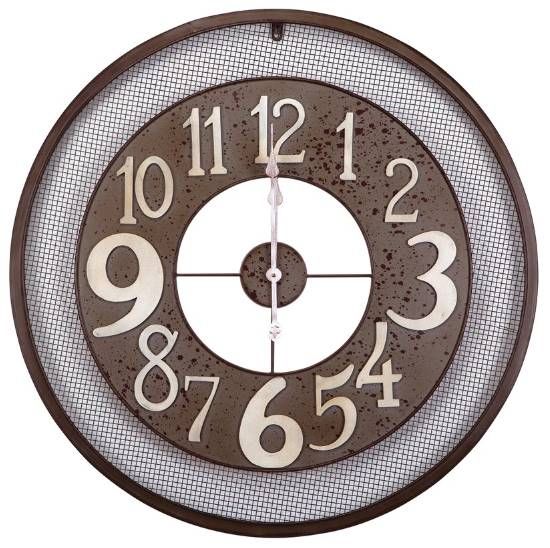 YHD BrownWhite Wall Clock-0