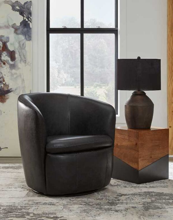 Signature Design by Ashley Kierreys Midnight Swivel Accent Chair