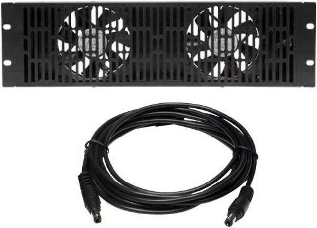 Sanus® Ecosystem™ Component Series Black 3U Ultra Quiet Rack Fan-0