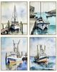 Crestview Collection Nassau 2 4-Piece Blue Wall Art Set-0