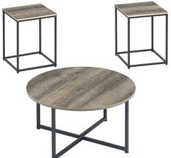 Signature Design by Ashley® Wadeworth 3-Piece Brown Occasional Table Set with Black Base