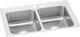 Elkay Lustertone® Classic Lustrous Satin 29" x 18" x 6-1/2" MR2-Hole Equal Double Bowl Drop-In ADA Sink-0