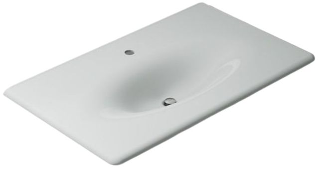 Kohler Iron/Impressions® Ice Grey 37" Enameled Cast Iron Vanity Top with Integrated Oval Sink-0