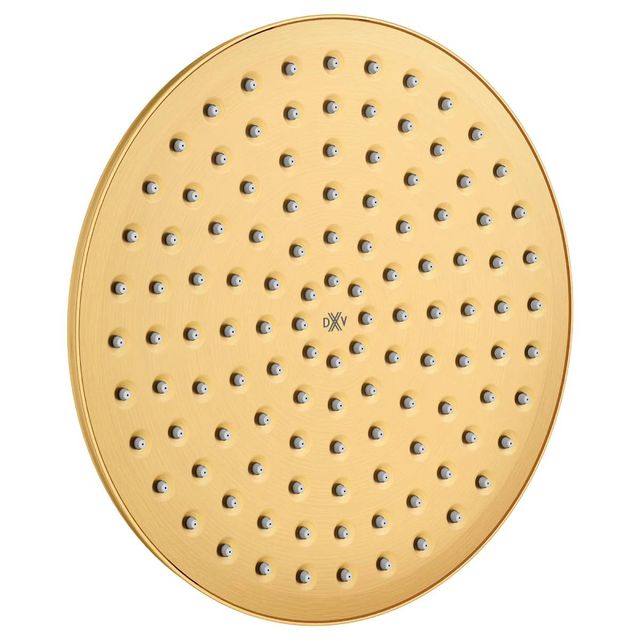 DXV Oak Hill® Satin Brass Single Function 10" Round Rain Can Showerhead-0