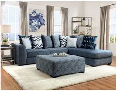 Furniture of America® Brielle Blue Right-Arm Facing Sectional and Chaise