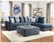 Furniture of America® Brielle 2-Piece Blue Right-Arm Facing Sectional and Chaise-0