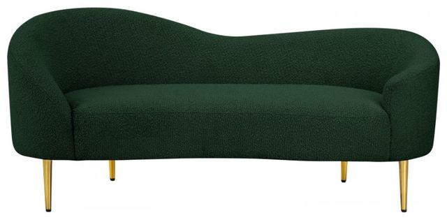 Meridian Furniture Ritz Green Boucle Fabric Loveseat-1