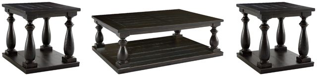 Signature Design by Ashley® Mallacar 3-Piece Black Living Room Table Set-0