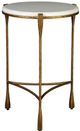Furniture Classics LaBelle White Side Table with Antique Gold Base-1