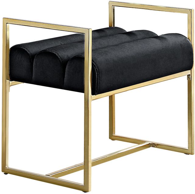 Mazin Furniture Juno Black Ottoman-1