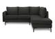 Monarch Specialties Inc. Black 86" Right-Arm Facing Sofa Sectional and Chaise with Black Metal Legs-0