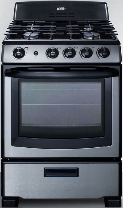 Summit® 24" Stainless Steel Freestanding Gas Range-3