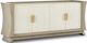 Currey & Company Koji Oyster Gray/Cream/Brushed Polished Brass Credenza-0