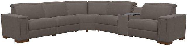 La-Z-Boy® Armitage Graystone Leather Power Reclining Sectional with Custom Layout Options-0