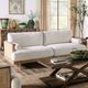 Furniture of America® Alesund Beige/ Light Oak Sofa-1