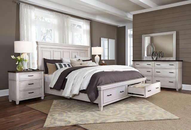 aspenhome® Caraway Aged Ivory California King Panel Storage Bed-3