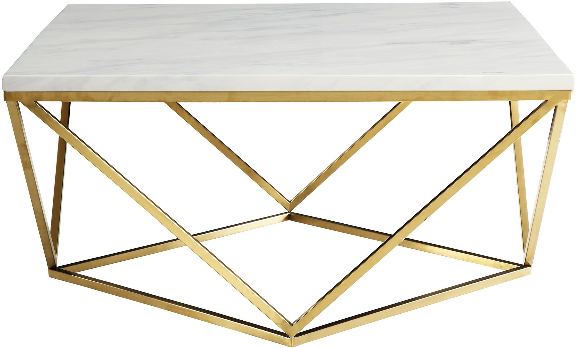 White and gold square coffee table discount