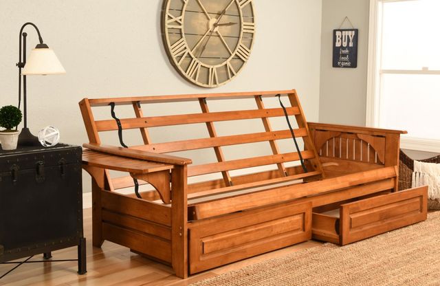 Kodiak Furniture Phoenix Butternut Queen Futon Frame with Storage-3