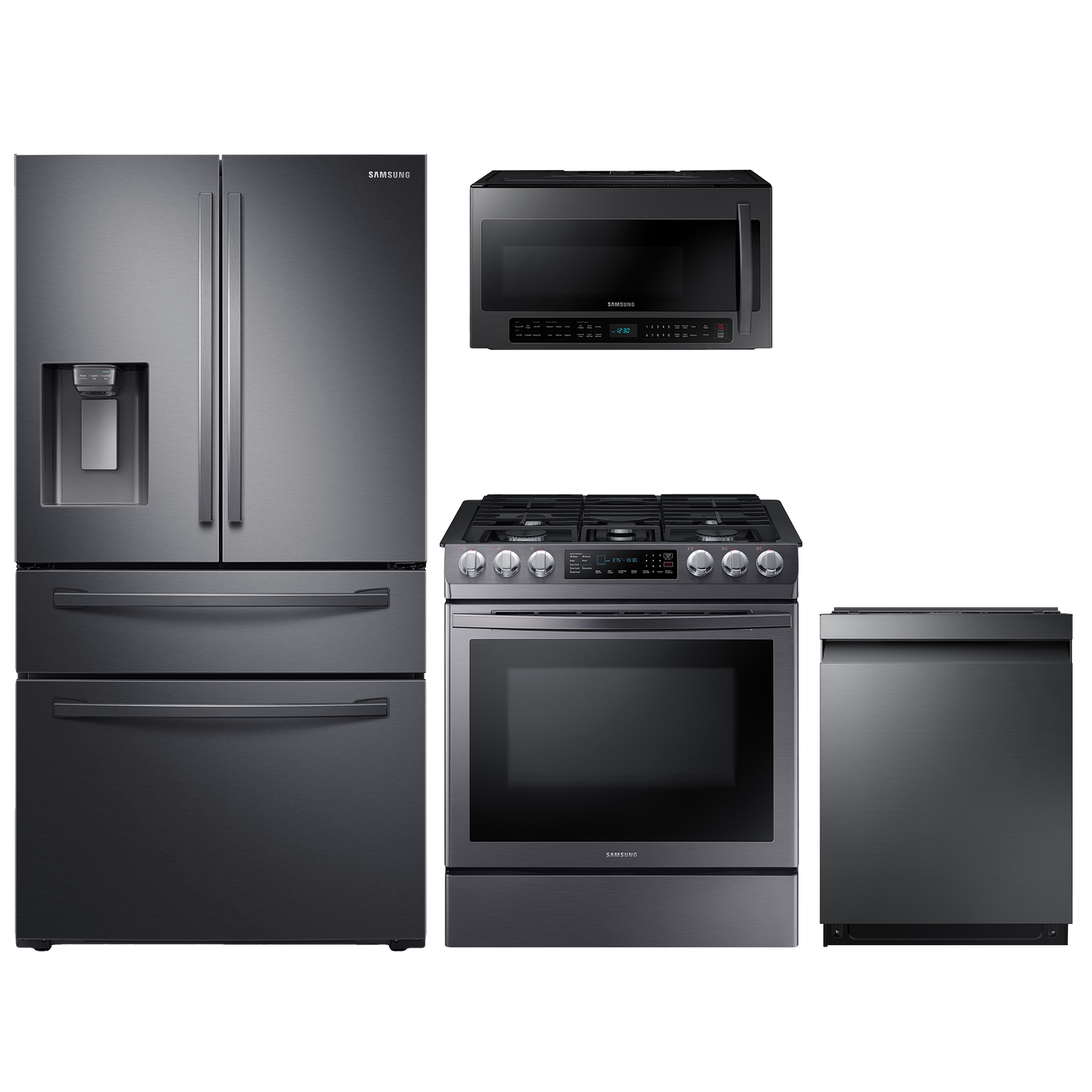 Samsung 4 Piece Kitchen Package-Black Stainless Steel