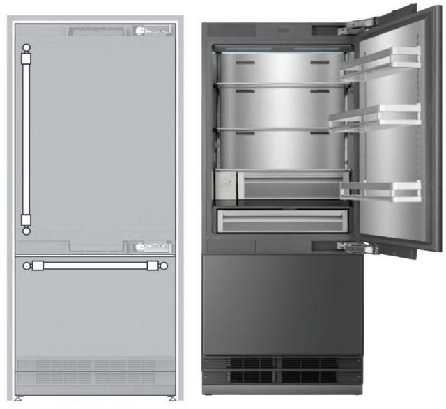 Ilve® 36" 19.8 Cu. Ft. Panel Ready Built In Bottom Freezer Refrigerator-0