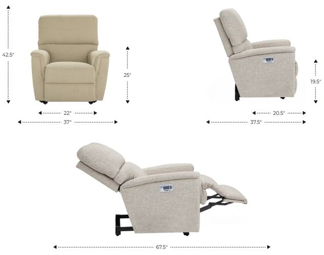 La-Z-Boy® Ava Onyx Power Wall Recliner with Headrest and Lumbar-2