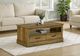Monarch Specialties Inc. Dark Brown 42" Knotty Oak Coffee Table with 2 Doors-1