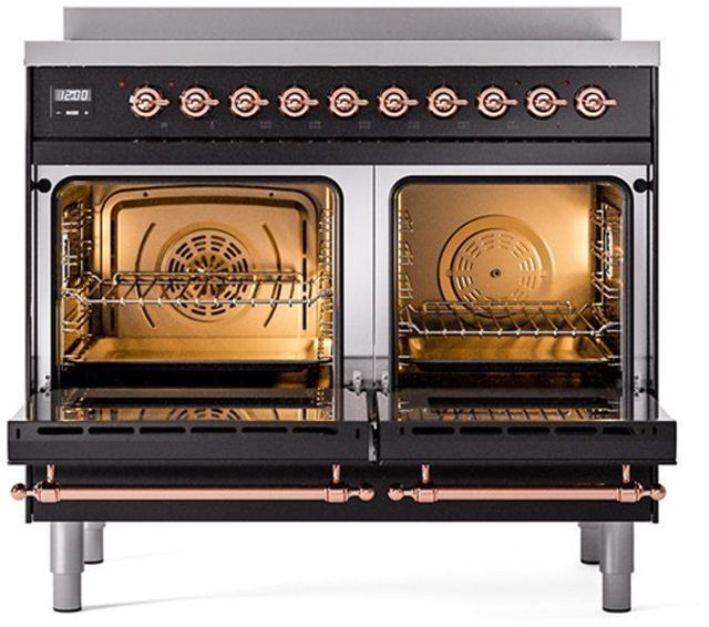 Ilve® Nostalgie II Series 40" Glossy Black Pro Style Induction Range-1